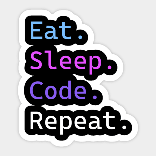 Eat Sleep Code Repeat Vaporwave Themed Sticker